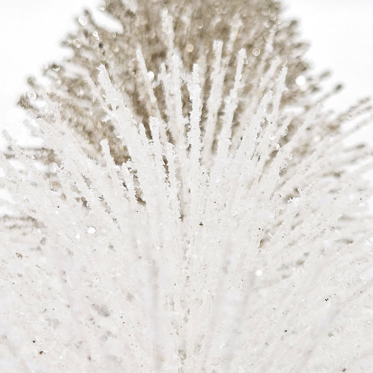 The Holiday Aisle® 13"H Pine Trees Set of 6 Silver/White Wayfair